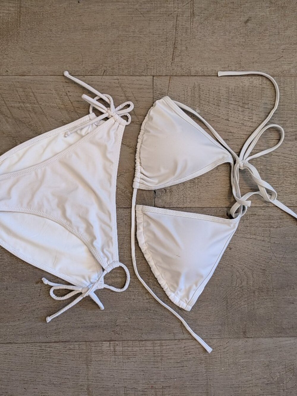 Bellecarrie White Triangle Bikini Set XS Bottom